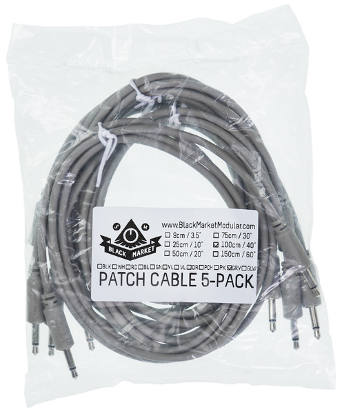Black Market Modular Eurorack Patch Cables (150cm - Grey - 5 Pack) main image