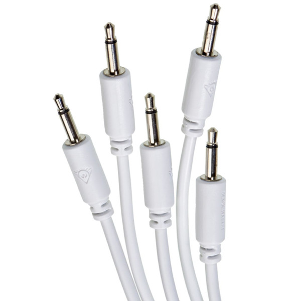 Black Market Modular Eurorack Patch Cables (25cm - White - 5 Pack) main image