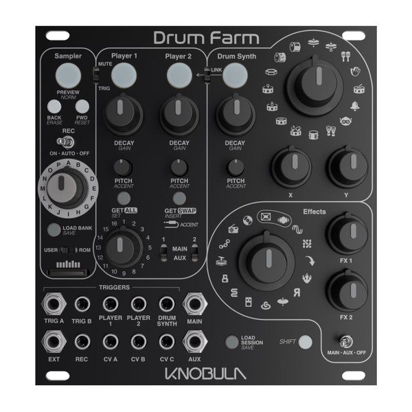 Knobula Drum Farm Multi-Voice Drum Eurorack Module (Dark Mode) main image