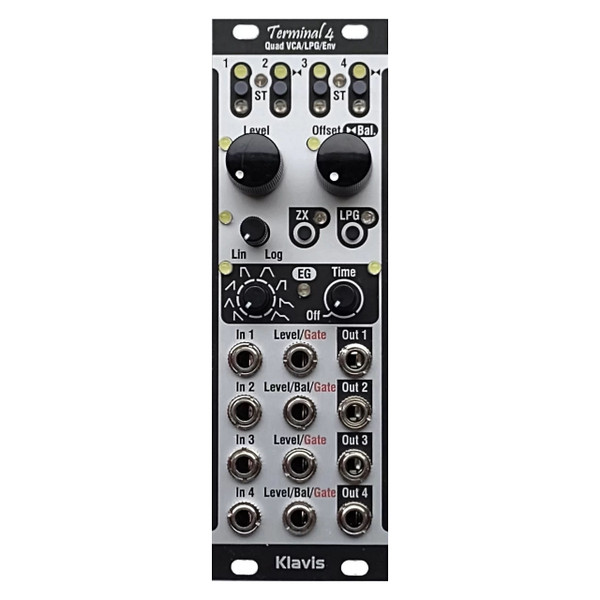 Klavis Terminal 4 Eurorack Quad VCA/LPG/Envelope Generator Module (Silver) main image