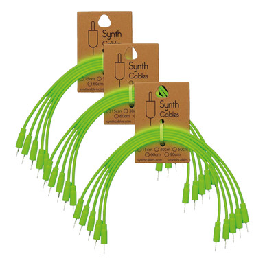 Synth Cables Eurorack Patch Cables (15 x Glow In The Dark) 15/30/50cm Mixed