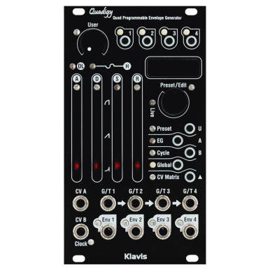 Klavis Quadigy Eurorack Quad Envelope Generator Module (Black)