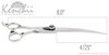 Kenchii Shinobi™ 8-inch curved left-handed measurements.