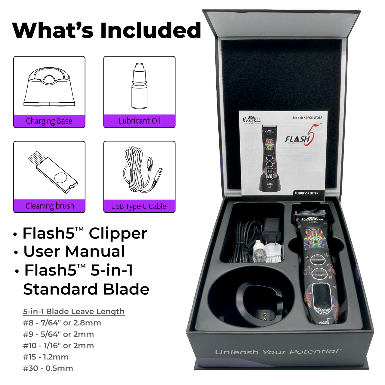 Kenchii Flash5™ - 5-in-1 Clipper | Wolf Kenchii Flash5™ - 5-in-1 Clipper | Wolf