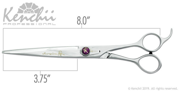 Kenchii Scorpion™ 8-inch grooming shear measurements.