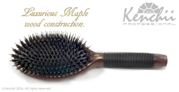 Large Boar and Nylon Bristle Brush with One-piece Maple Body