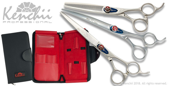 Kenchii Five Star 7.0" offset grooming shear set.