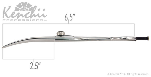 Kenchii Five Star™ 6.5-inch even handled curved scissor measurements.