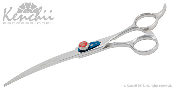 Kenchii Five Star™ 7-inch curved grooming shear profile.