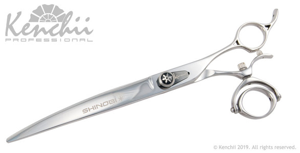 Shinobi™ 8-inch curved double swivel grooming shear.