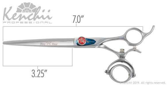 Five Star™ 7-inch double swivel grooming shear measurements.