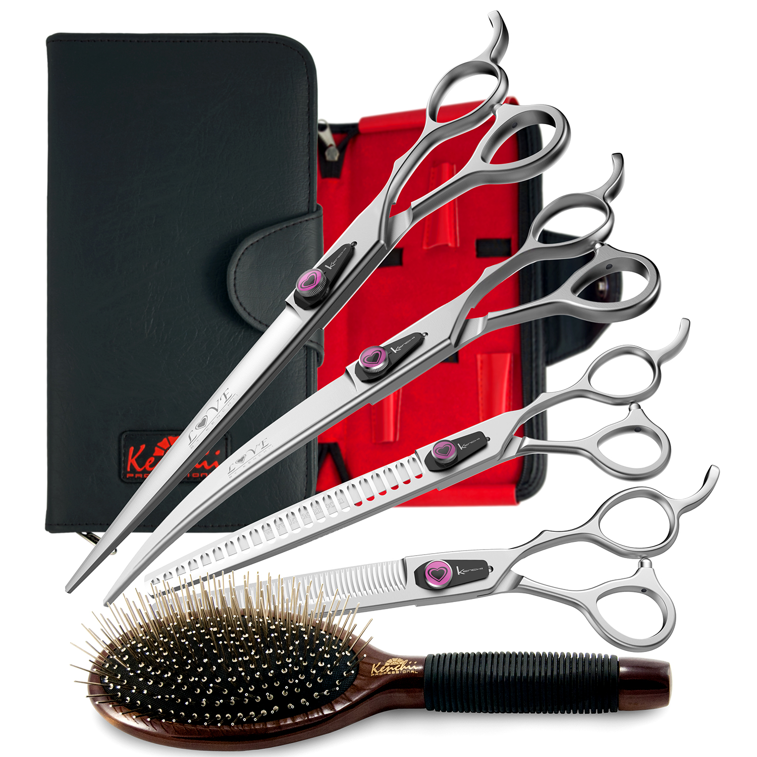 Kenchii Love­™ | Dog Grooming Kit - 8.0" - with Case