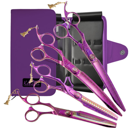 Pink Poodle | 4-Piece Shears Set - Lefty - Kenchii Grooming