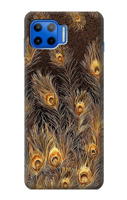 S3691 Gold Peacock Feather Case For Motorola Moto G 5G Plus
