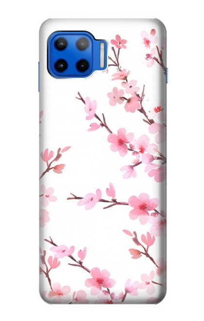 S3707 Pink Cherry Blossom Spring Flower Case For Motorola Moto G 5G Plus