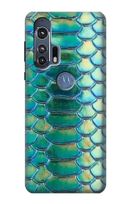 S3414 Green Snake Scale Graphic Print Case For Motorola Edge+