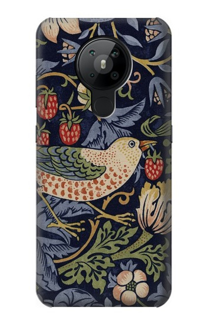 S3791 William Morris Strawberry Thief Fabric Case For Nokia 5.3