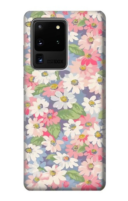 S3688 Floral Flower Art Pattern Case For Samsung Galaxy S20 Ultra