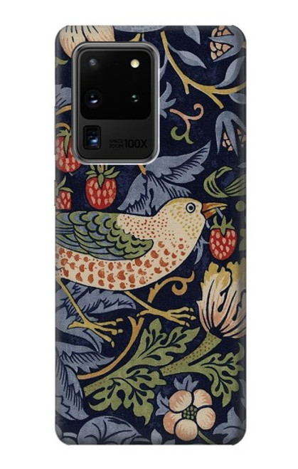 S3791 William Morris Strawberry Thief Fabric Case For Samsung Galaxy S20 Ultra