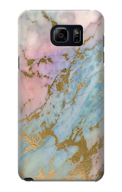 S3717 Rose Gold Blue Pastel Marble Graphic Printed Case For Samsung Galaxy S6 Edge Plus