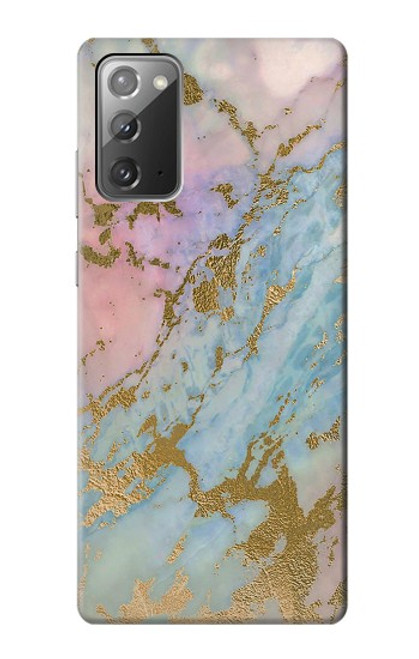 S3717 Rose Gold Blue Pastel Marble Graphic Printed Case For Samsung Galaxy Note 20
