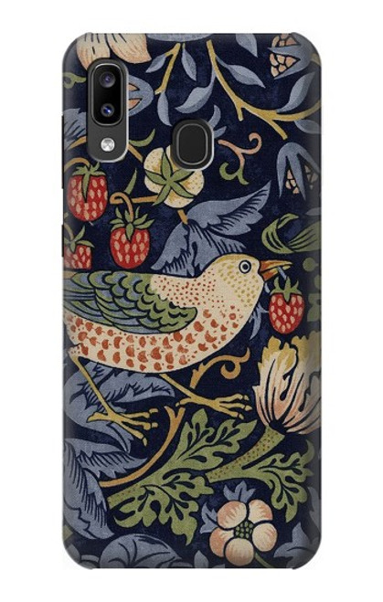 S3791 William Morris Strawberry Thief Fabric Case For Samsung Galaxy A20, Galaxy A30