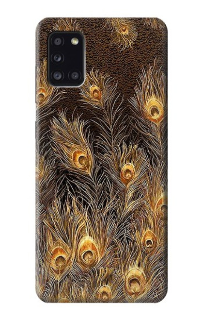 S3691 Gold Peacock Feather Case For Samsung Galaxy A31