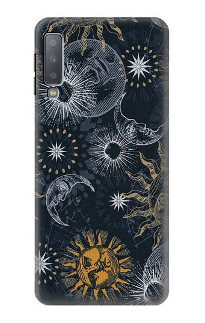S3702 Moon and Sun Case For Samsung Galaxy A7 (2018)