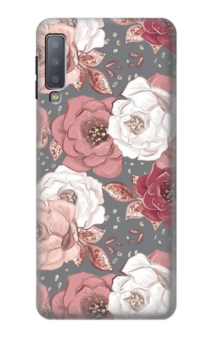 S3716 Rose Floral Pattern Case For Samsung Galaxy A7 (2018)