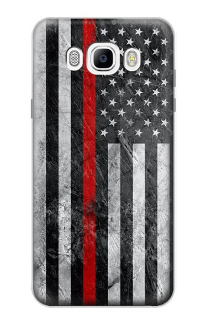 S3687 Firefighter Thin Red Line American Flag Case For Samsung Galaxy J7 (2016)