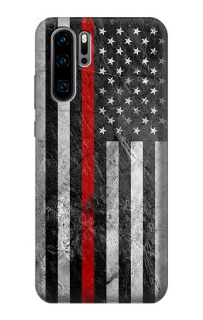 S3687 Firefighter Thin Red Line American Flag Case For Huawei P30 Pro