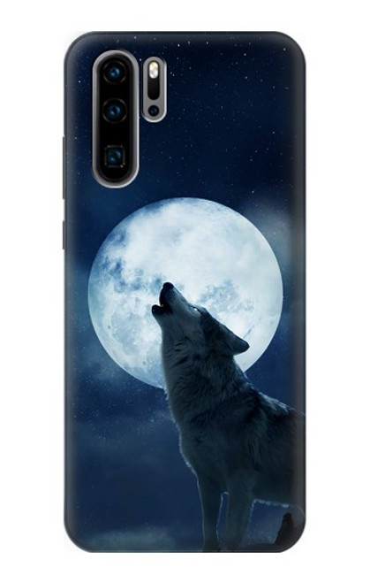S3693 Grim White Wolf Full Moon Case For Huawei P30 Pro