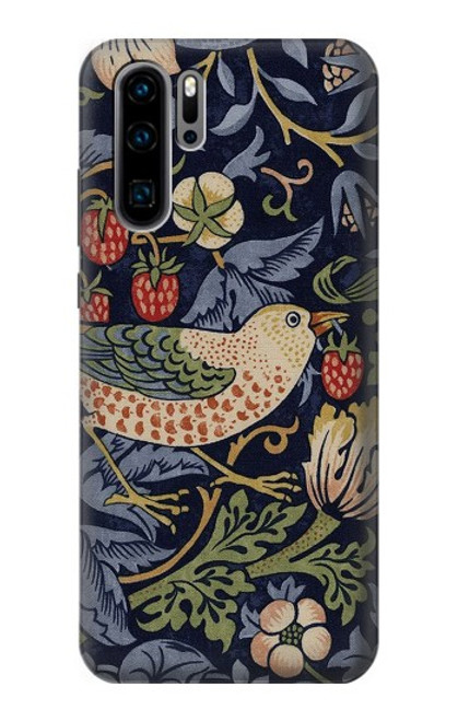 S3791 William Morris Strawberry Thief Fabric Case For Huawei P30 Pro