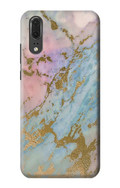 S3717 Rose Gold Blue Pastel Marble Graphic Printed Case For Huawei P20