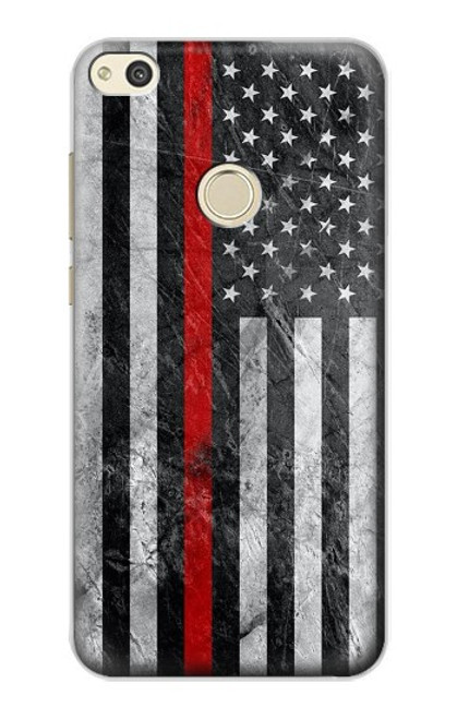 S3687 Firefighter Thin Red Line American Flag Case For Huawei P8 Lite (2017)
