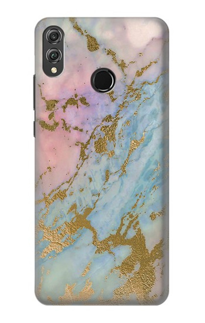 S3717 Rose Gold Blue Pastel Marble Graphic Printed Case For Huawei Honor 8X