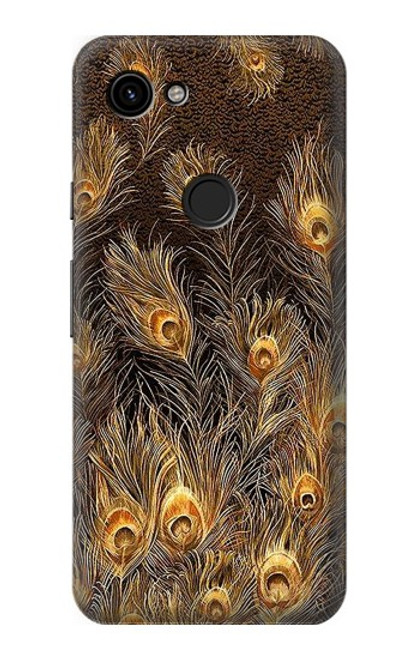 S3691 Gold Peacock Feather Case For Google Pixel 3a