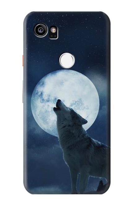 S3693 Grim White Wolf Full Moon Case For Google Pixel 2 XL