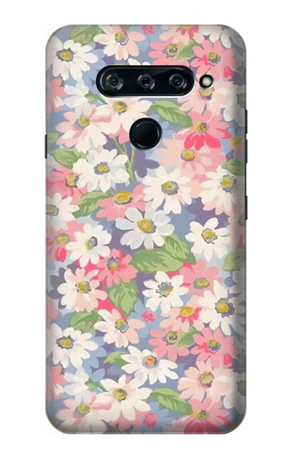 S3688 Floral Flower Art Pattern Case For LG V40, LG V40 ThinQ