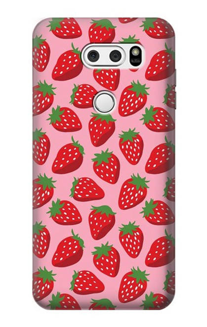 S3719 Strawberry Pattern Case For LG V30, LG V30 Plus, LG V30S ThinQ, LG V35, LG V35 ThinQ