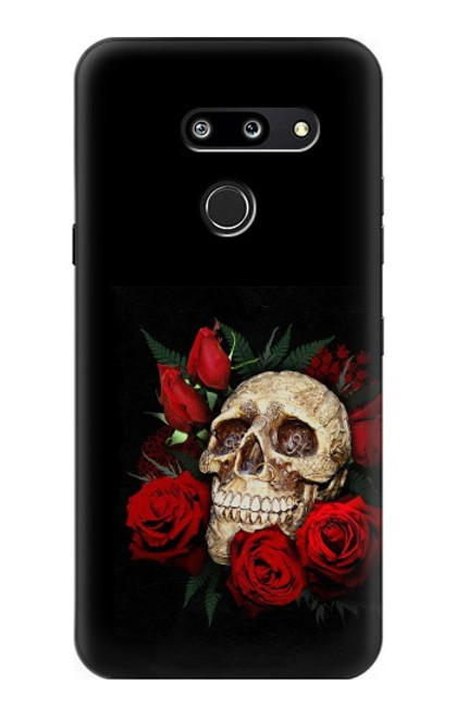 S3753 Dark Gothic Goth Skull Roses Case For LG G8 ThinQ