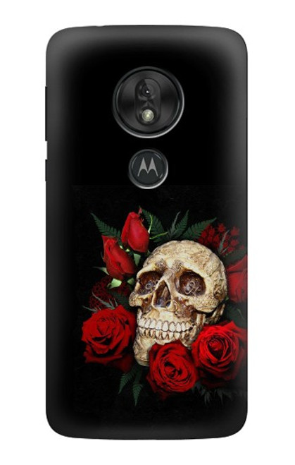 S3753 Dark Gothic Goth Skull Roses Case For Motorola Moto G7 Play