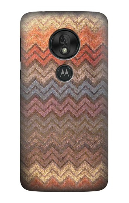 S3752 Zigzag Fabric Pattern Graphic Printed Case For Motorola Moto G7 Power