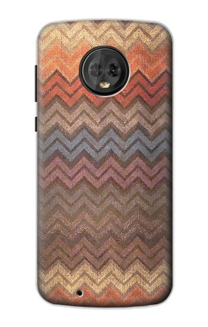 S3752 Zigzag Fabric Pattern Graphic Printed Case For Motorola Moto G6