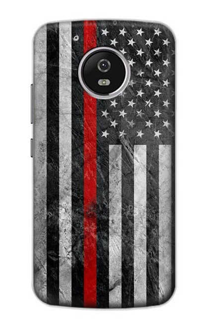 S3687 Firefighter Thin Red Line American Flag Case For Motorola Moto G5