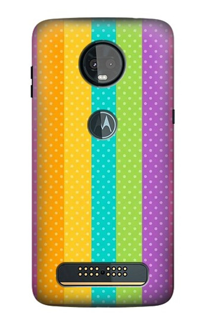 S3678 Colorful Rainbow Vertical Case For Motorola Moto Z3, Z3 Play