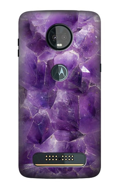 S3713 Purple Quartz Amethyst Graphic Printed Case For Motorola Moto Z3, Z3 Play