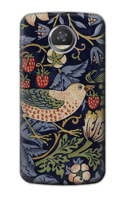 S3791 William Morris Strawberry Thief Fabric Case For Motorola Moto Z2 Play, Z2 Force