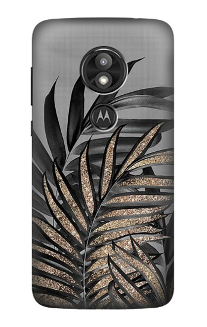 S3692 Gray Black Palm Leaves Case For Motorola Moto E Play (5th Gen.), Moto E5 Play, Moto E5 Cruise (E5 Play US Version)