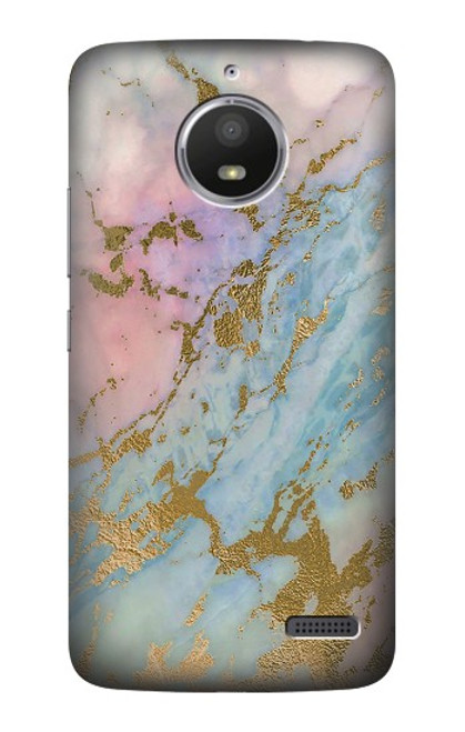 S3717 Rose Gold Blue Pastel Marble Graphic Printed Case For Motorola Moto E4